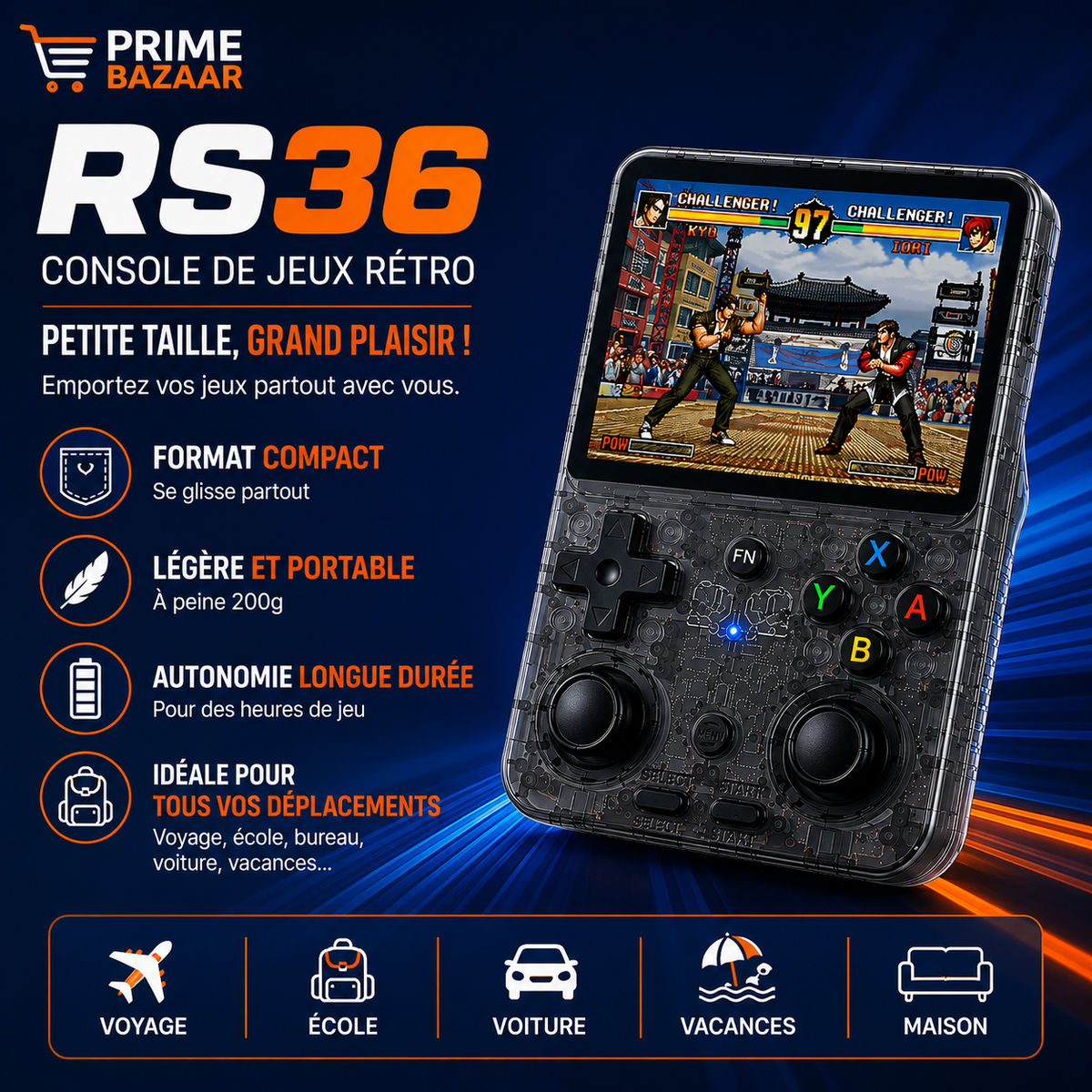 RS36 – Console de Jeux Rétro Portable | 15 000+ Jeux