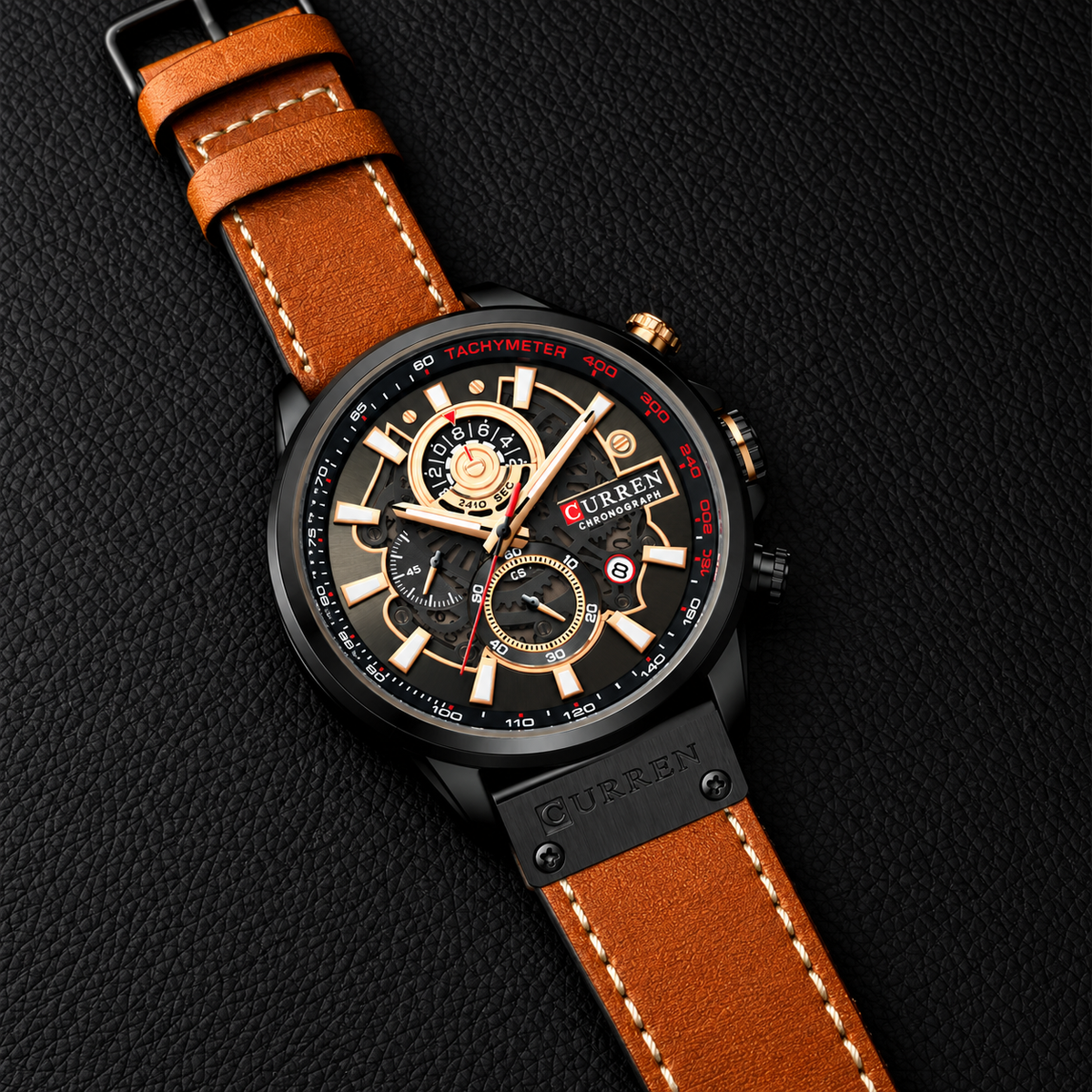 Montre Chronographe CURREN En Cuir Model 8380