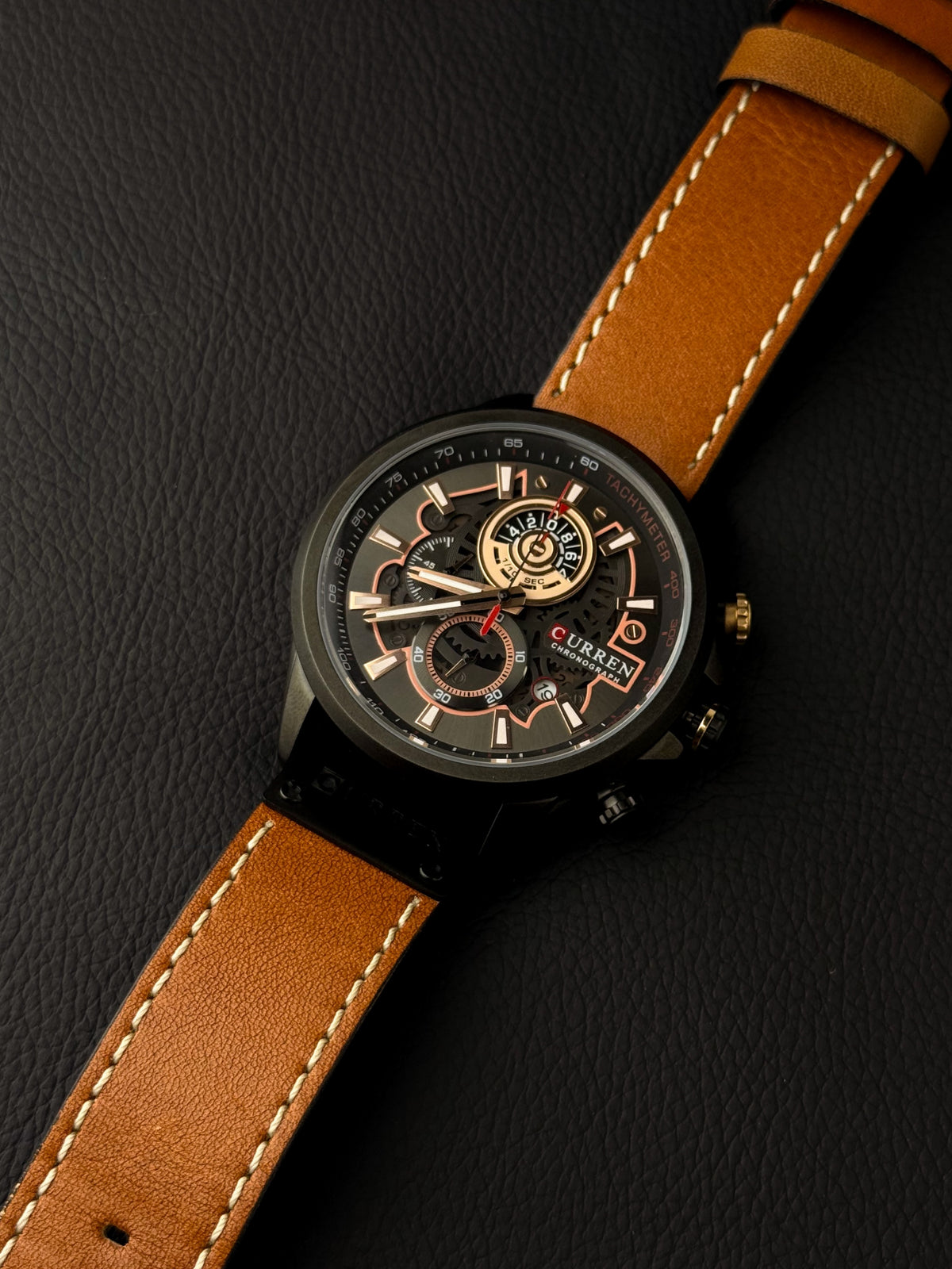 Montre Chronographe CURREN En Cuir Model 8380